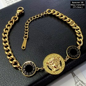 Браслет мед.сталь14К 10404 ( 17+3 см.)